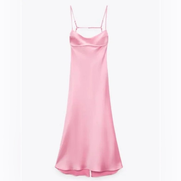 Zara Dresses & Skirts - ZARA Satin Effect Cutout Midi Dress